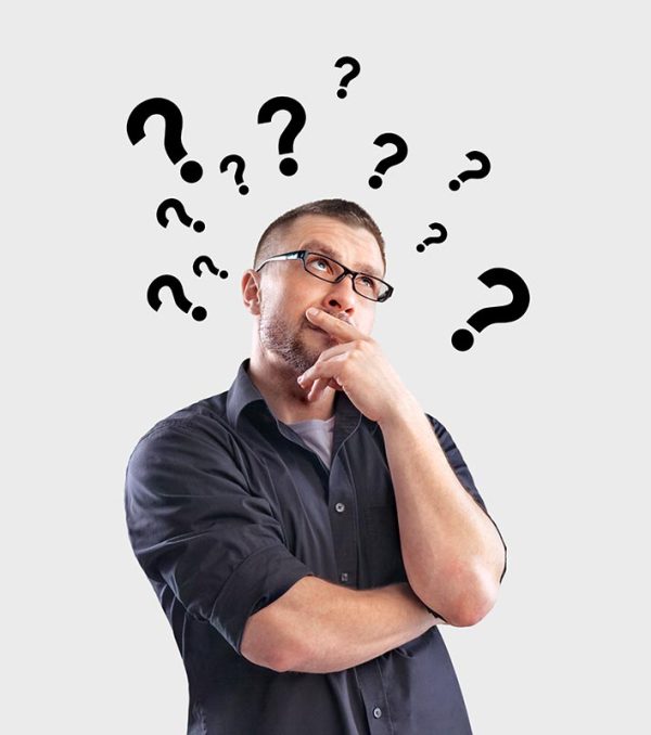 Confused Afro Guy Has Too Many Questions and No Answer, White Background